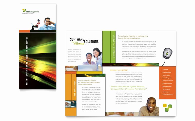 Internet software Brochure Template Word &amp; Publisher