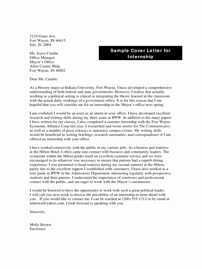 Internship Cover Letter Examples 9 Free Templates In Pdf