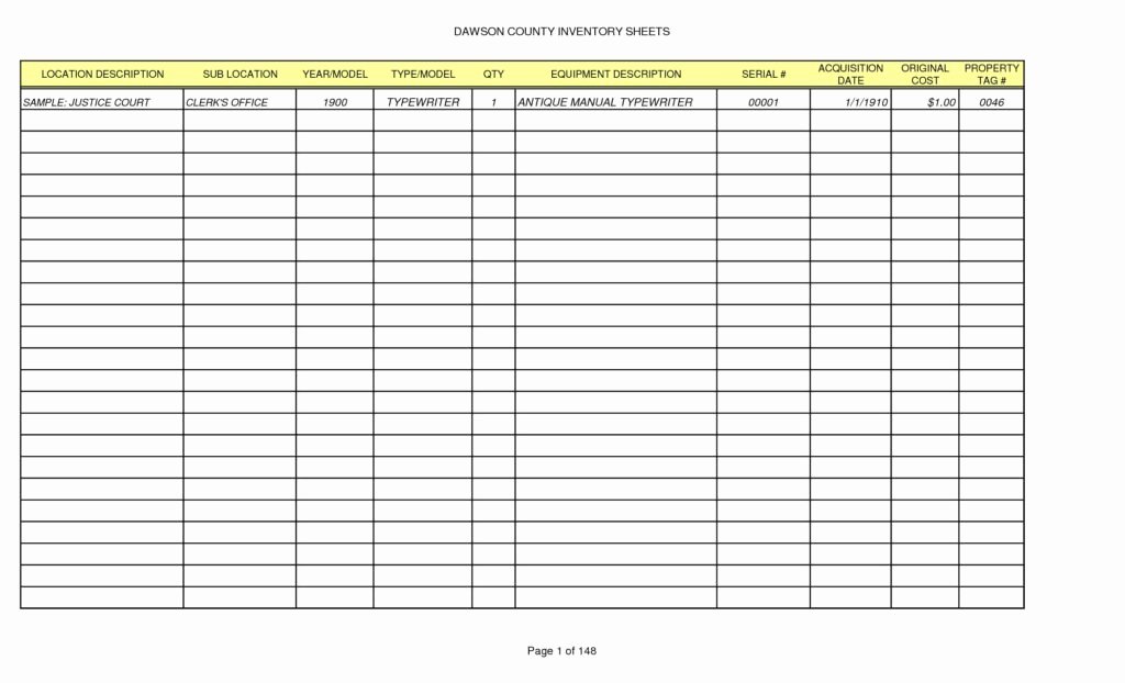 Inventory Control Spreadsheet Template Free Inventory