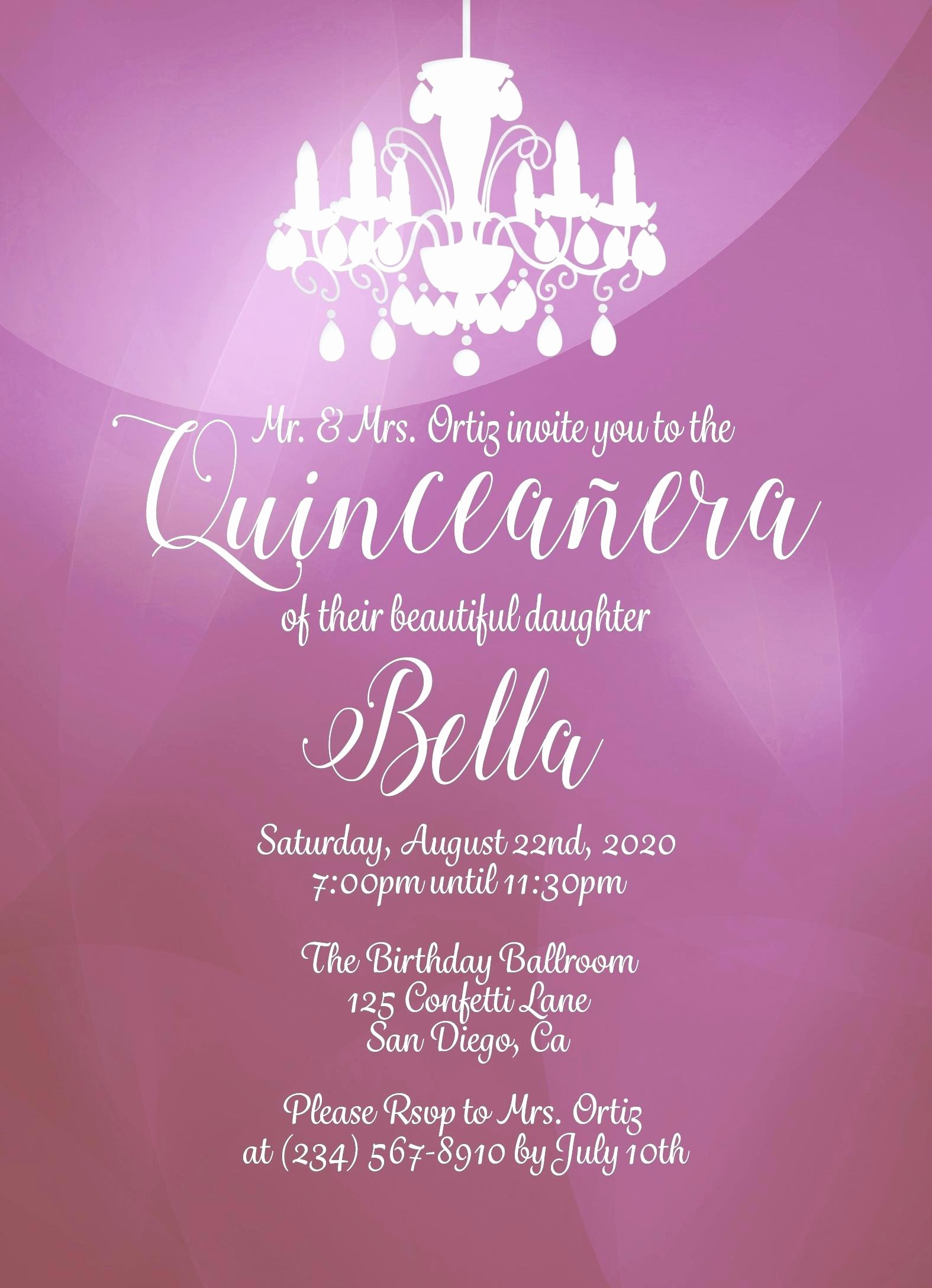 Free Quinceanera Invitation Templates | Letter Example Template