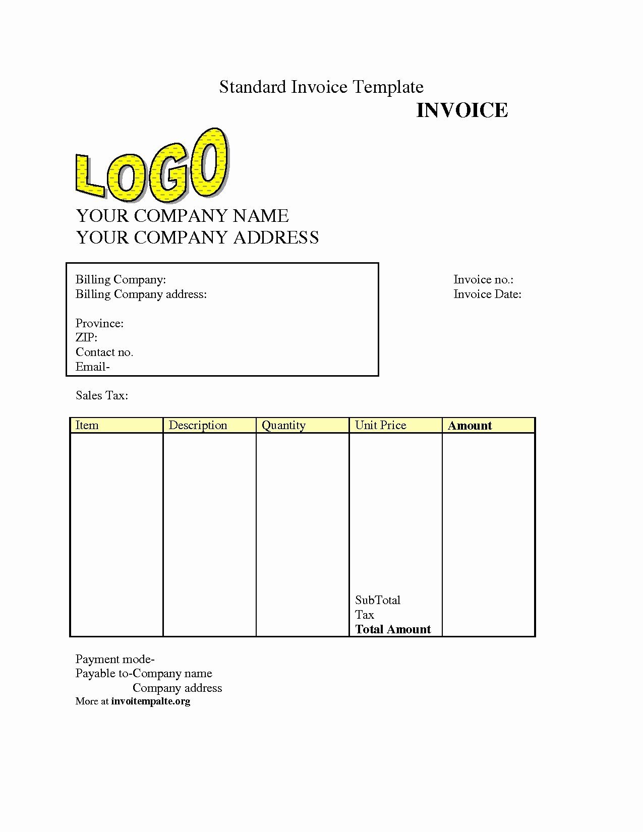 Invoice Template Download Free Invoice Template Ideas