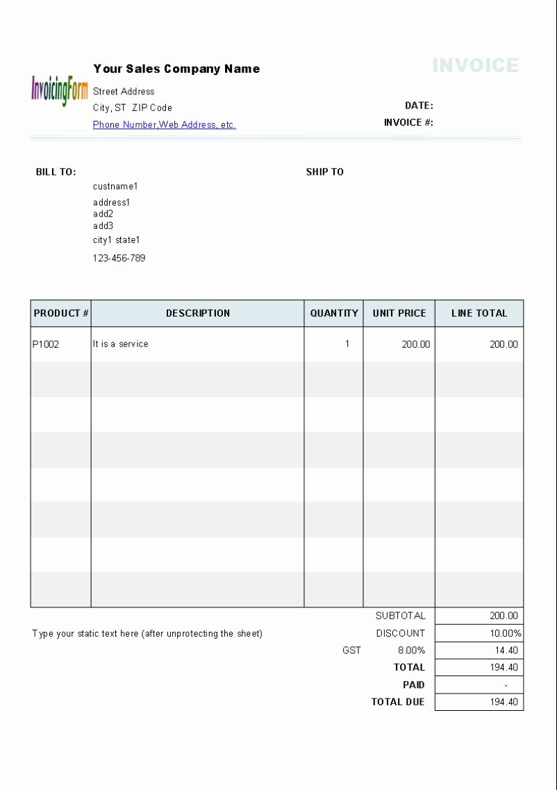 Invoice Template Excel Australia Invoice Template Ideas