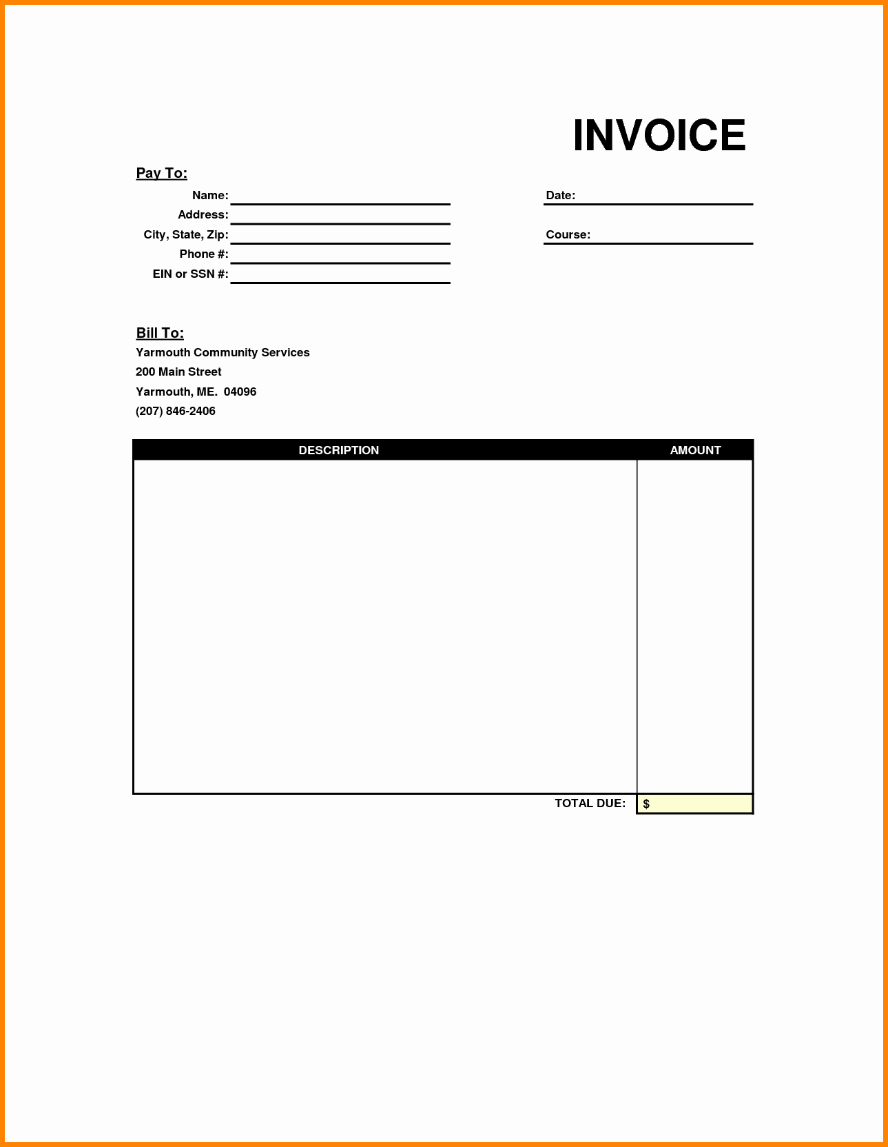 Invoice Template Pdf