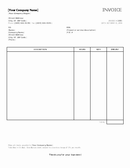 Invoice Template Word 2007