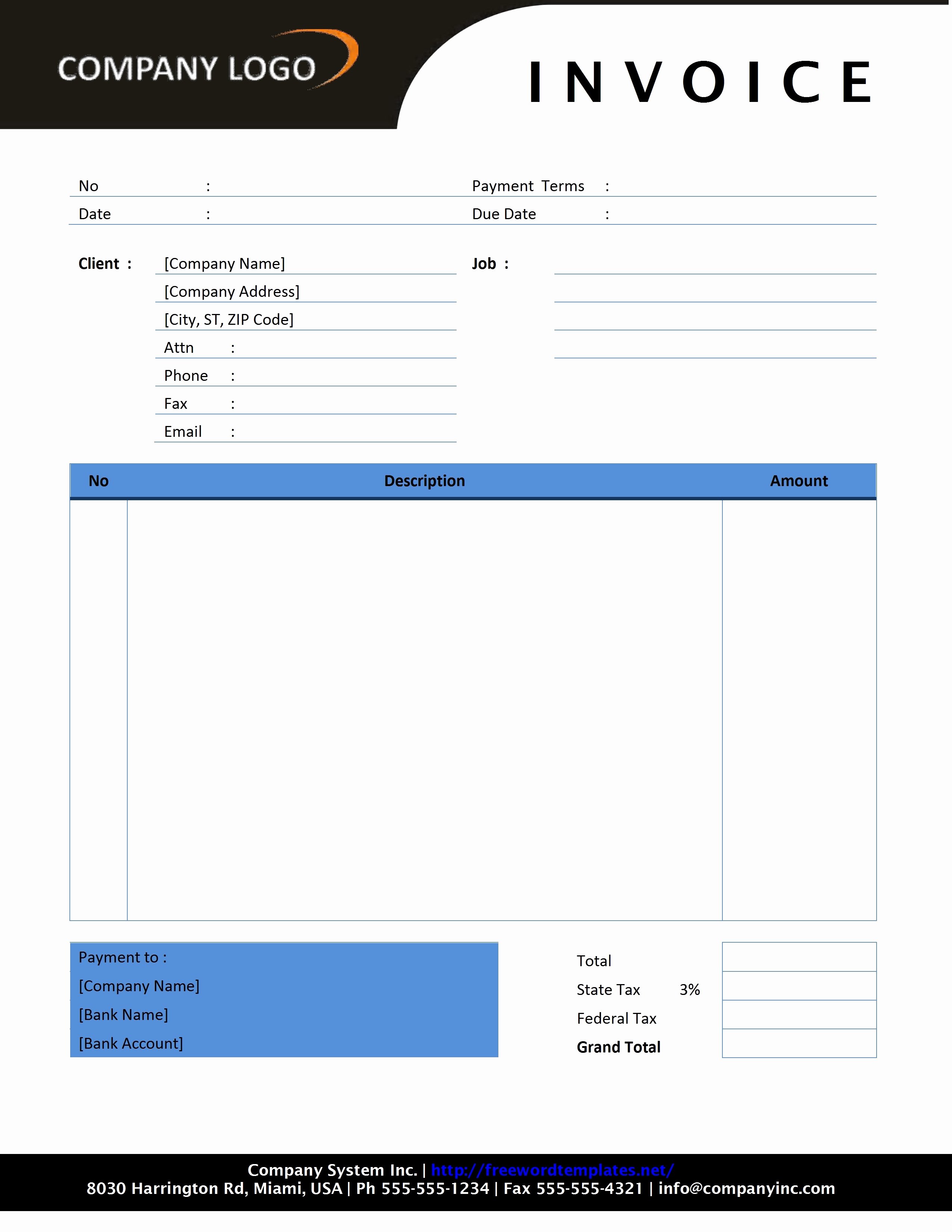 Invoice Template Word 2007 Free Download – Templates Free