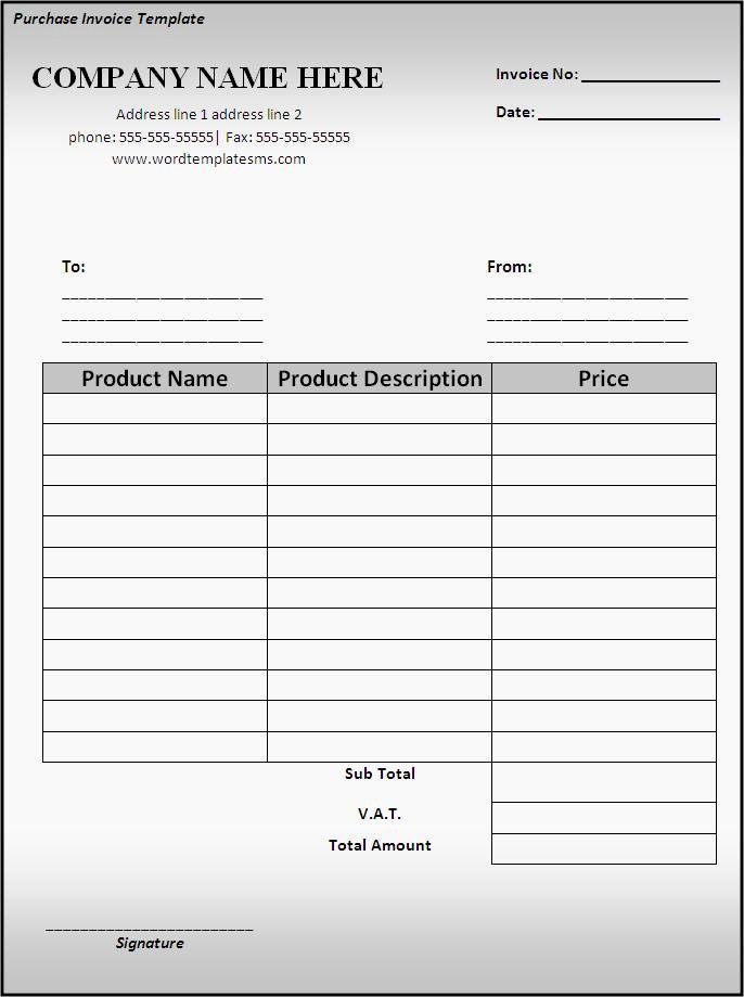 Invoice Template Word 2010