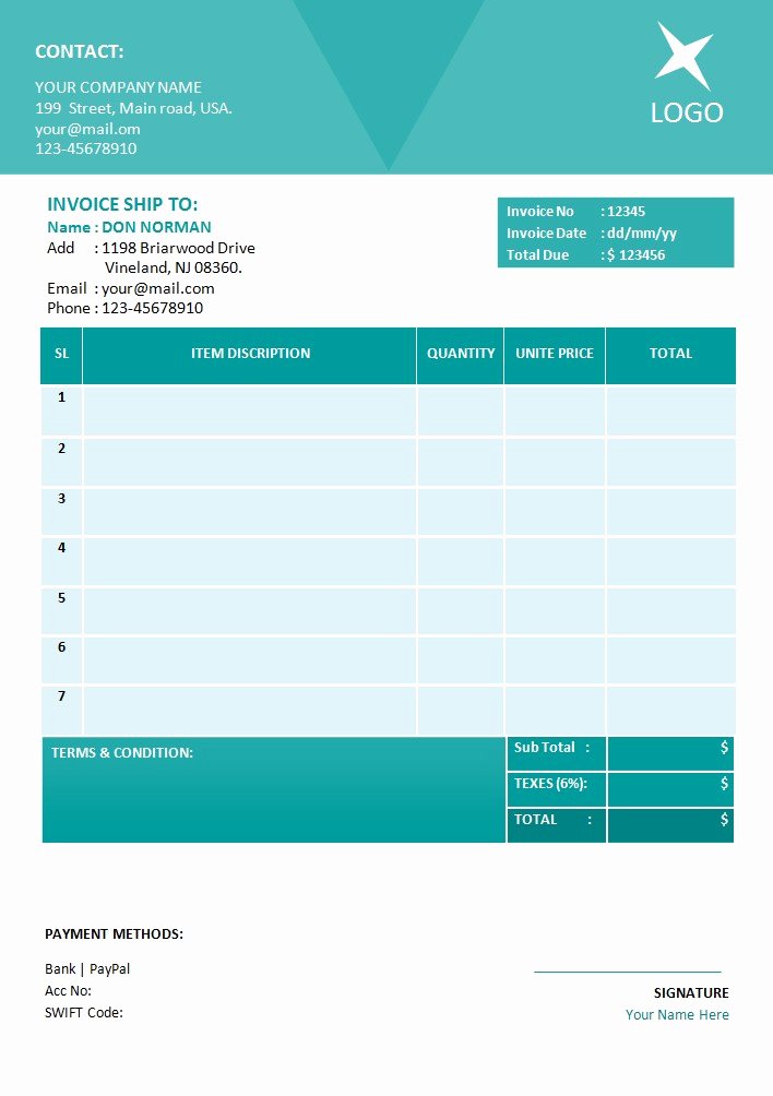 Invoice Templates for Microsoft Word Spreadsheet Templates