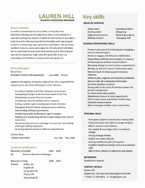 It Operations Manager Sample Resume