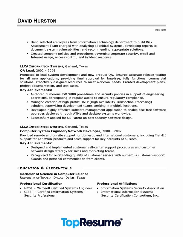 It Resume Sample Professional Resume Examples