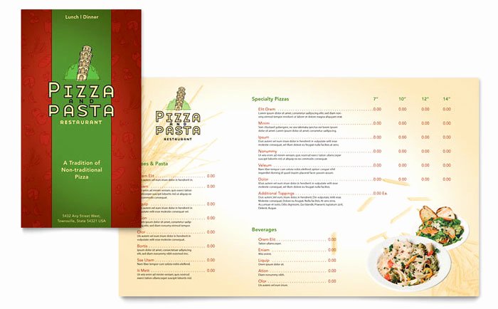 Italian Pasta Restaurant Take Out Brochure Template Design