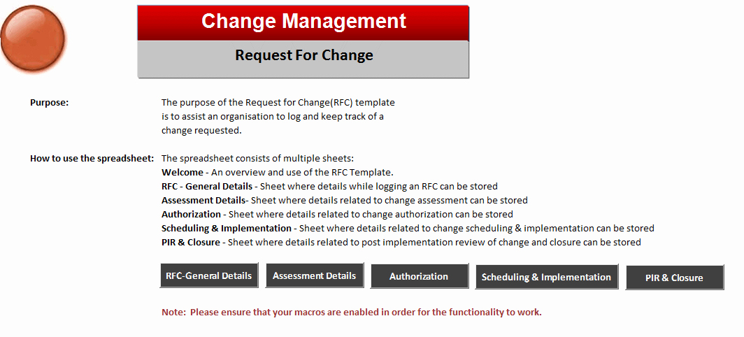 Itil Change Management toolkit Rfc