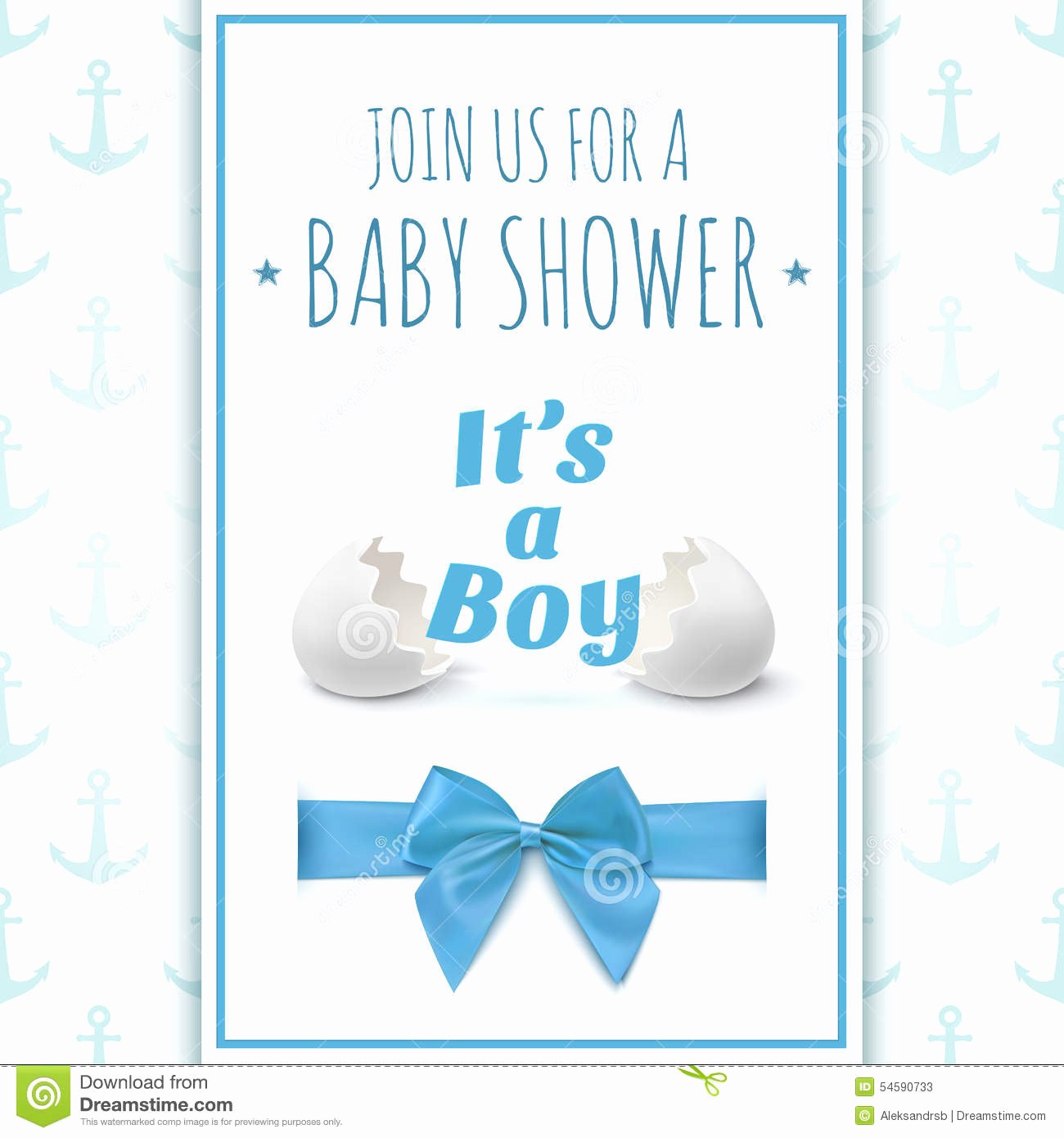 Its A Boy Template for Baby Shower Celebration Stock