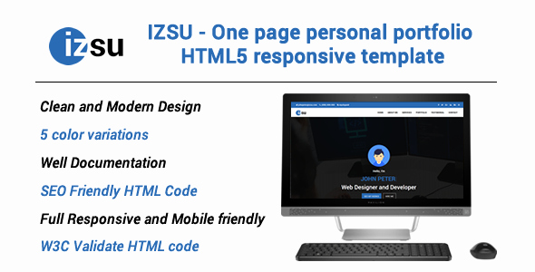 Izsu E Page Personal Portfolio HTML5 Responsive