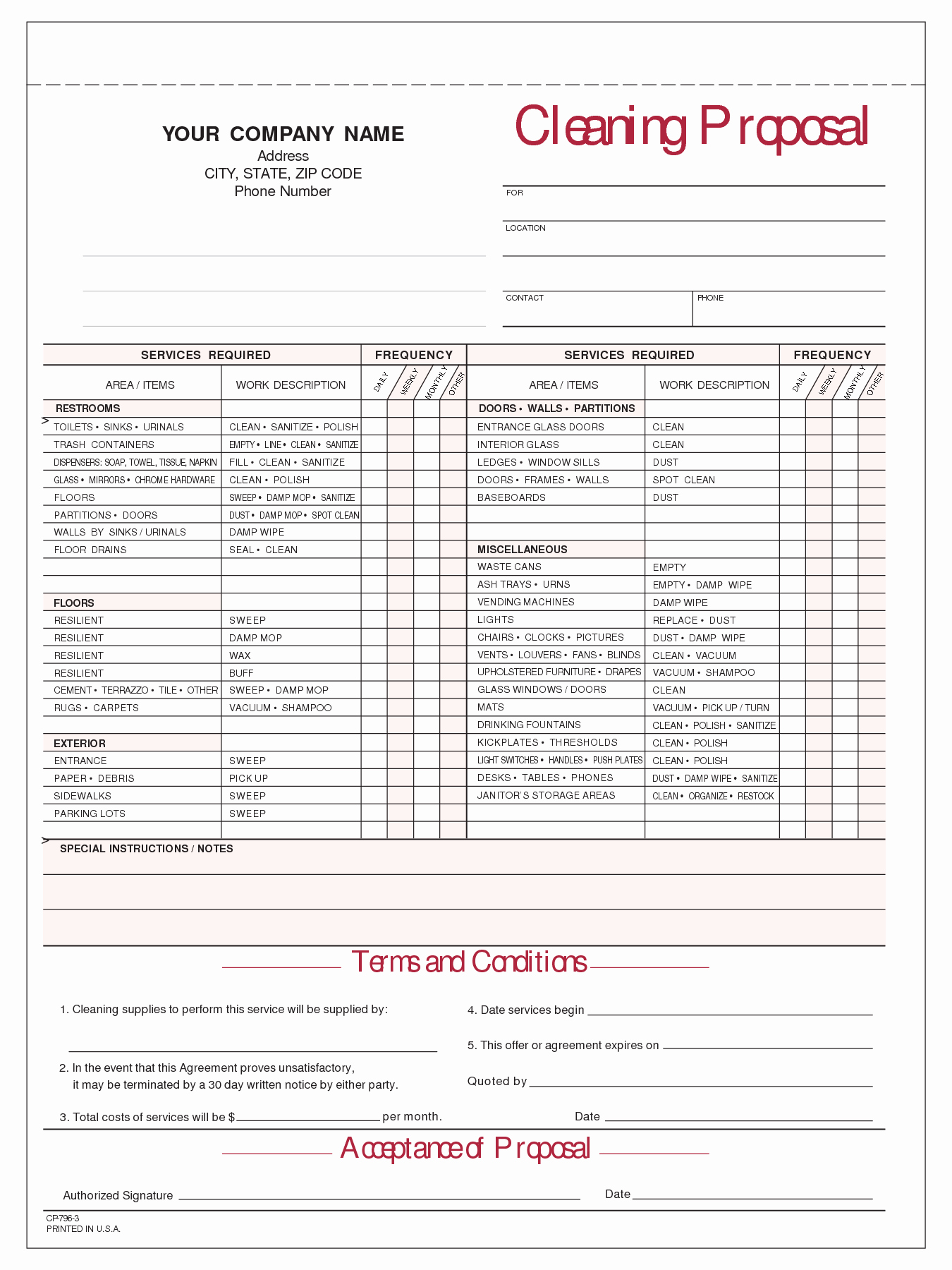 Janitorial Cleaning Proposal Templates