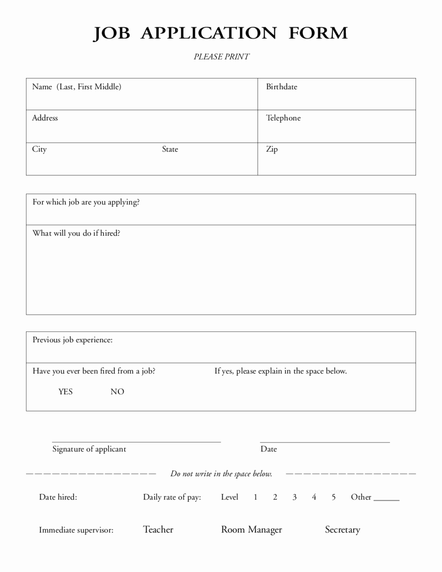 Job Application form Free Printale Templates In Pdf