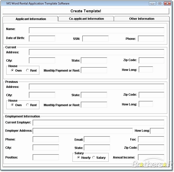 Job Application Template Microsoft Publisher