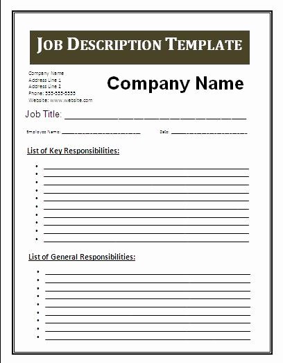 Job Description Blank Templates Video Search Engine at