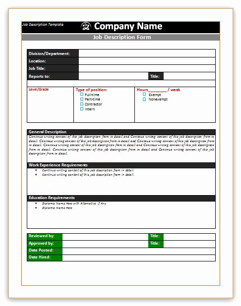 job description template