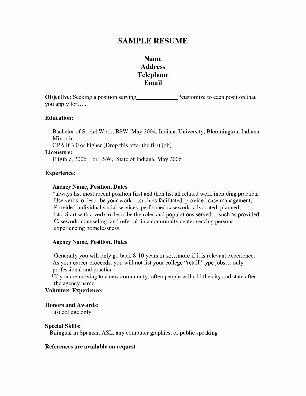 Job Resume Templates First Job Resume Sample