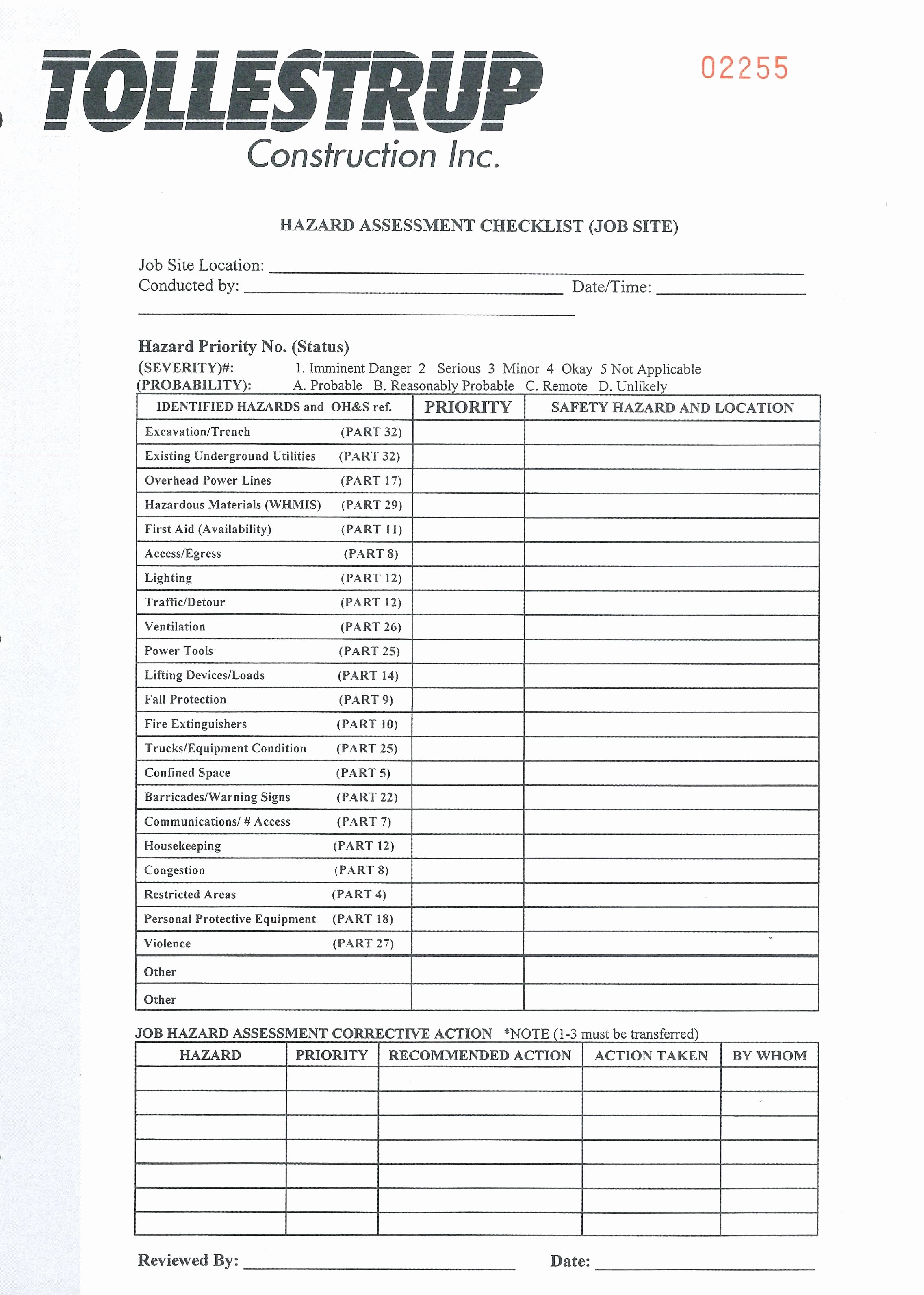 Job Safety Analysis form Template Template Job Safety