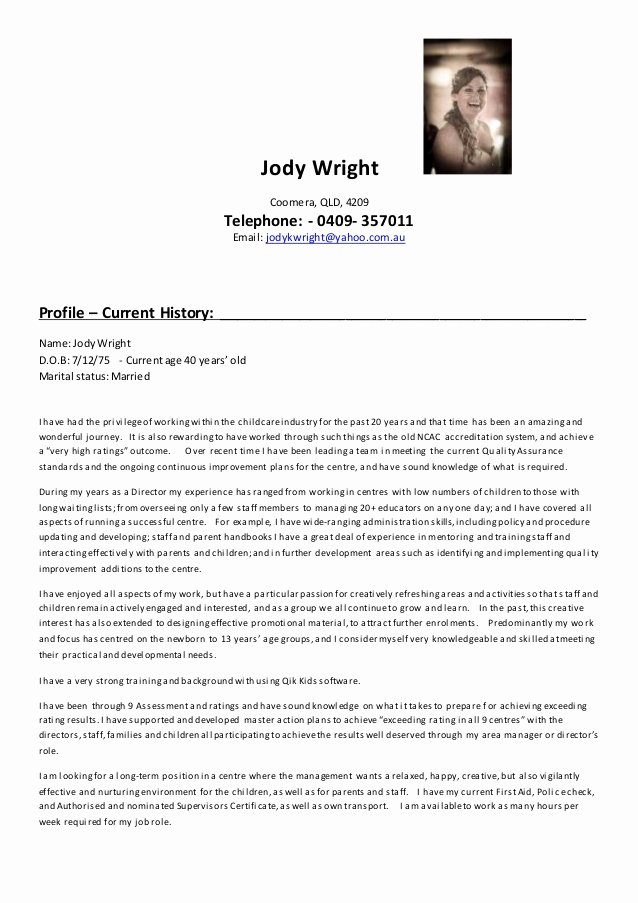 jody wright director resume 2016