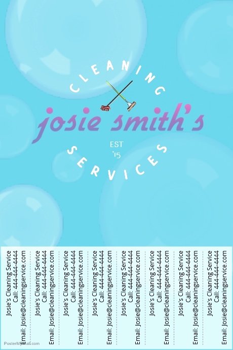 Josie S Cleaning Service with Tear Off Tabs Template