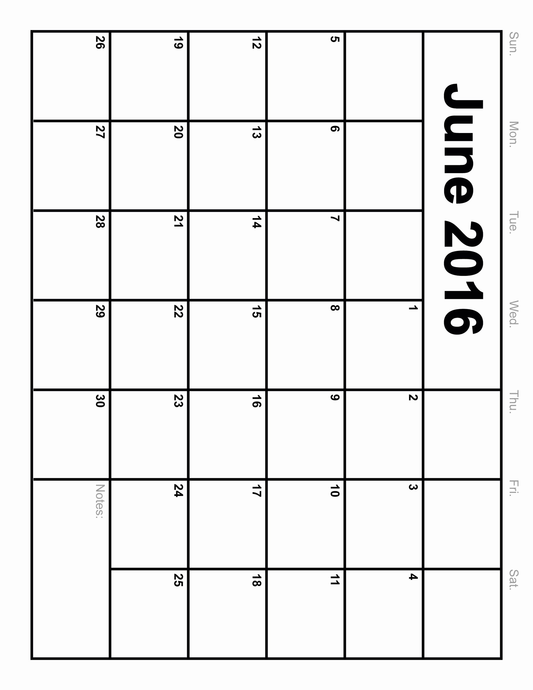 june 2016 printable calendar