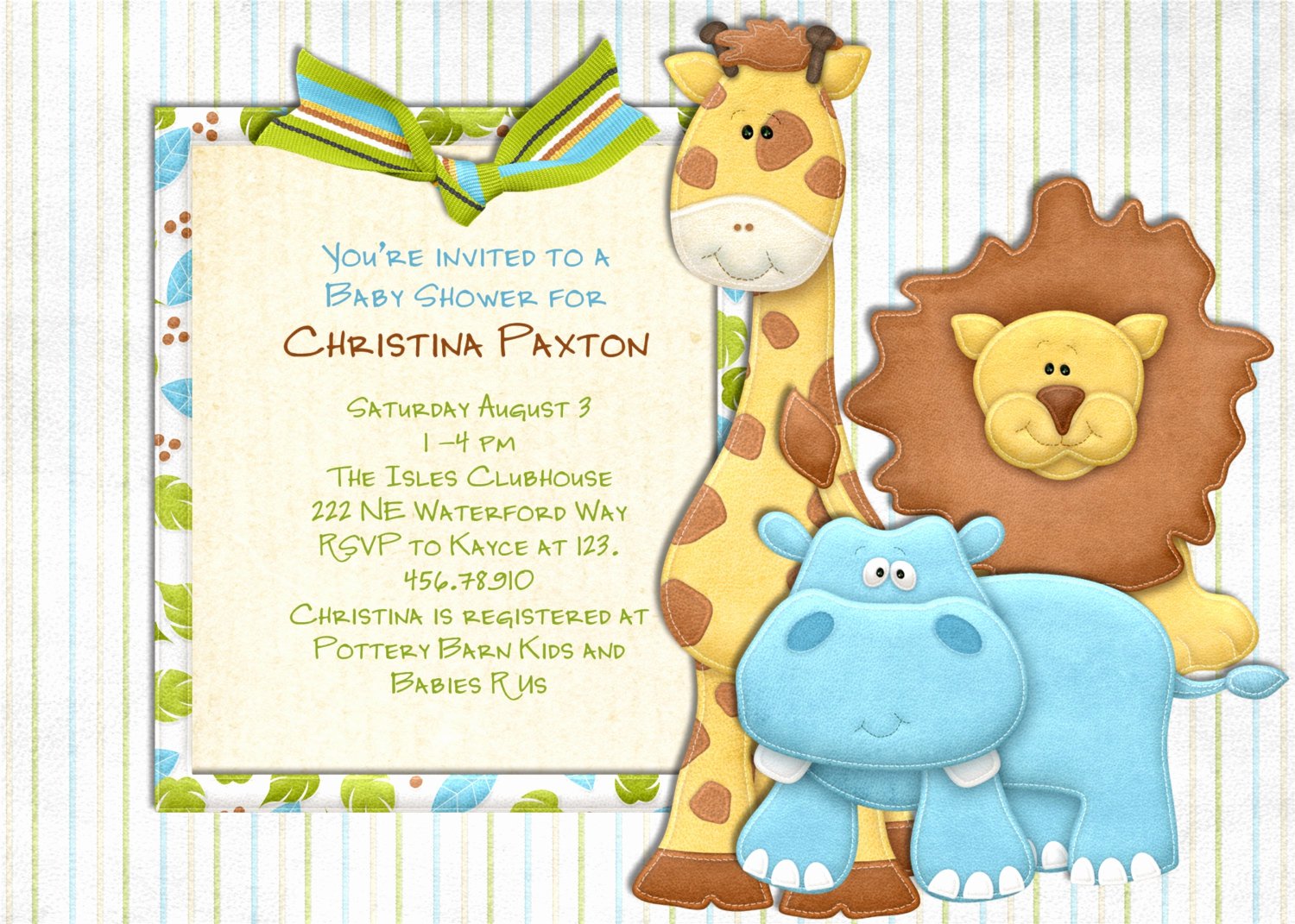 Jungle Baby Shower Invitations Template