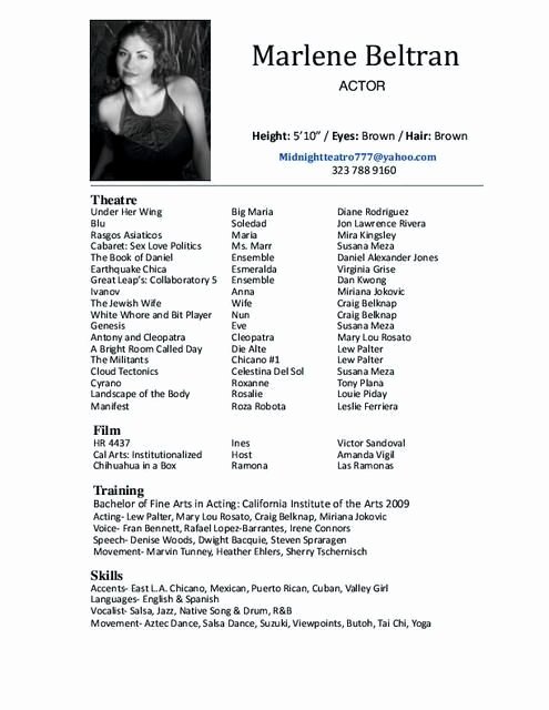 Kids Acting Resume Best Resume Collection