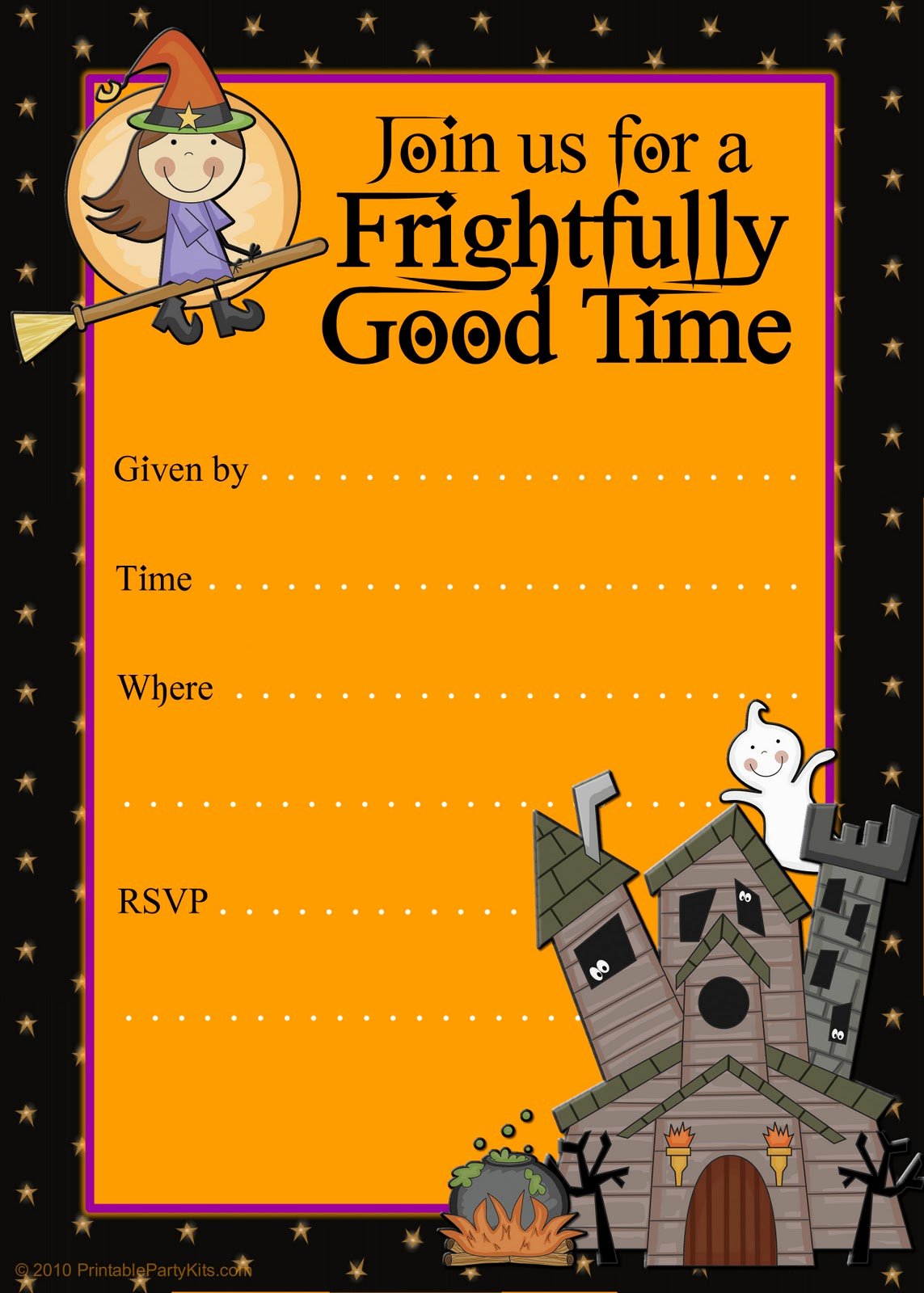 Kids Halloween Party Invitations Template
