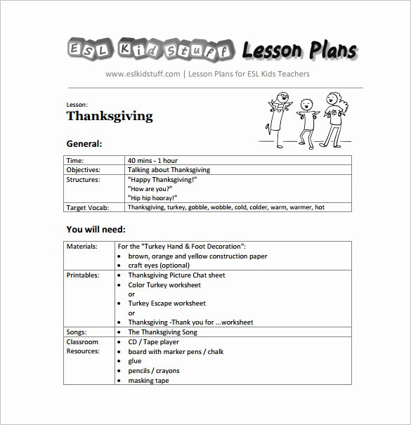 Kindergarten Lesson Plan Template 3 Free Word Documents