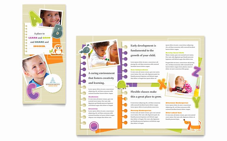 Kindergarten Tri Fold Brochure Templates ET D