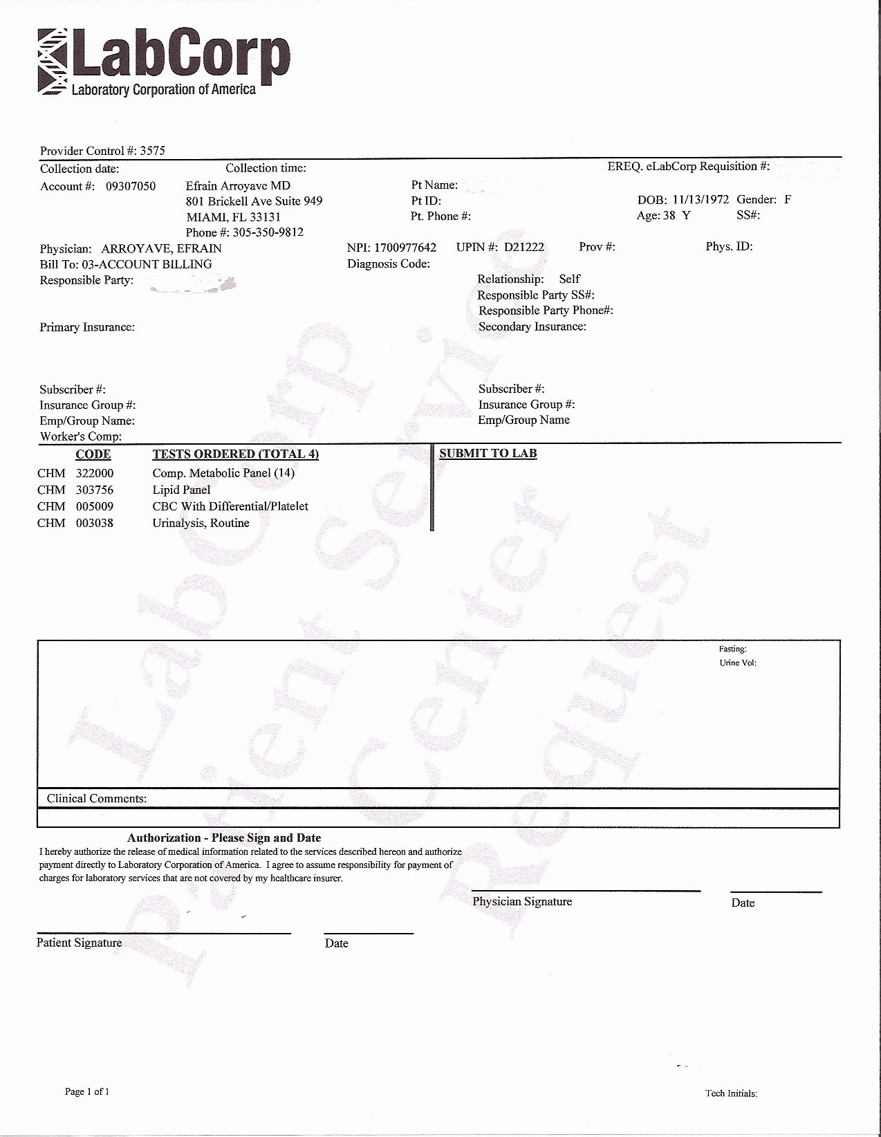Lab Requisition form Template Image Collections