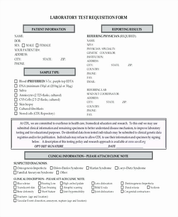 Lab Requisition form Template – Updrill