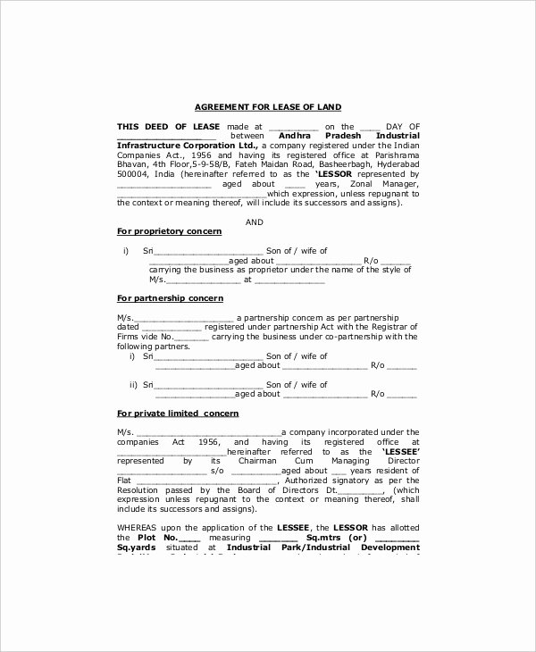 Land Lease Template 7 Free Word Pdf Documents Download