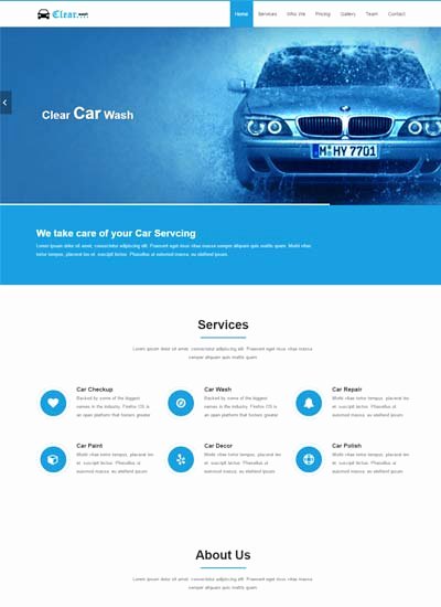 Latest Car Wash Templates with Bootstrap HTML Free Download