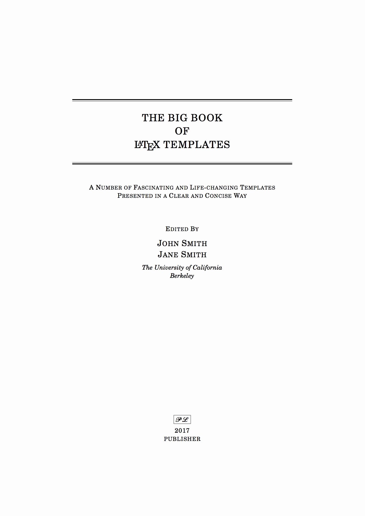 Latex Templates Title Pages