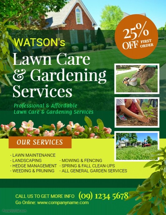Lawn and Landscaping Flyer Template