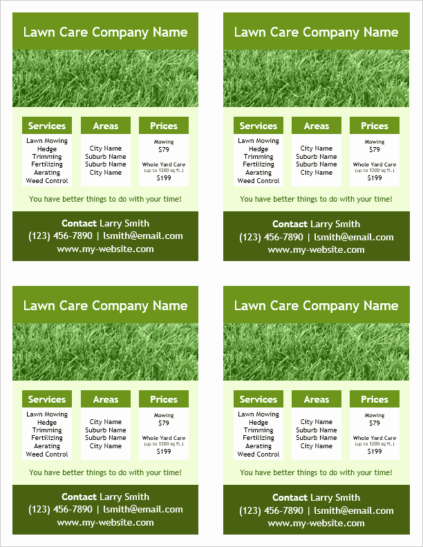 Lawn Care Flyer Template for Word