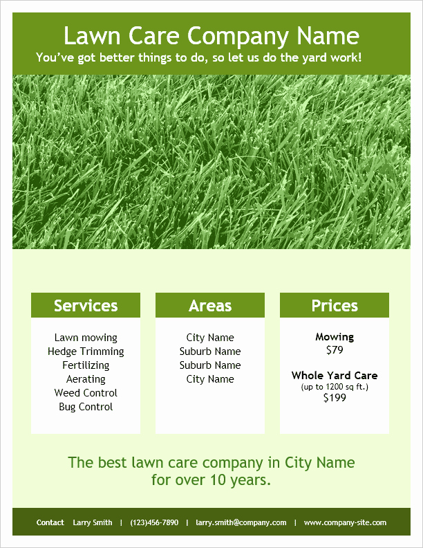 Lawn Care Flyer Template for Word