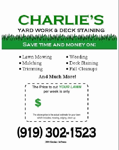 Lawn Care Flyer Template Free F and Football Season Lawn