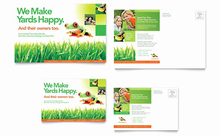 Lawn Maintenance Postcard Templates HM D