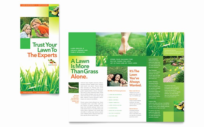 Lawn Maintenance Tri Fold Brochure Template Design