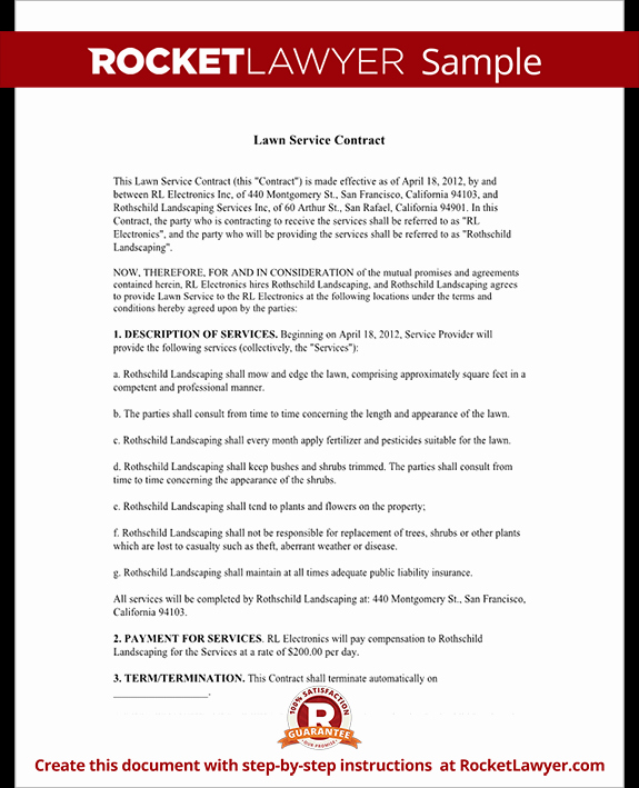 Lawn Service Contract Template with Sample