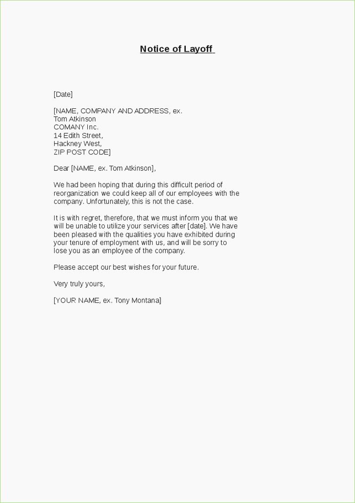 Layoff Letter format – thepizzashop