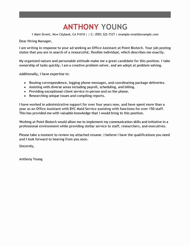 Leading Professional Fice assistant Cover Letter