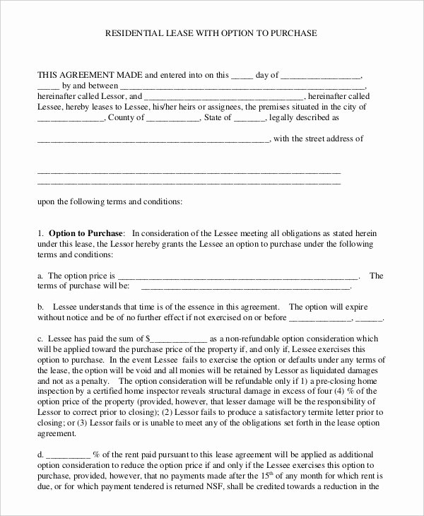 Lease Purchase Agreement 9 Free Pdf Word Documents