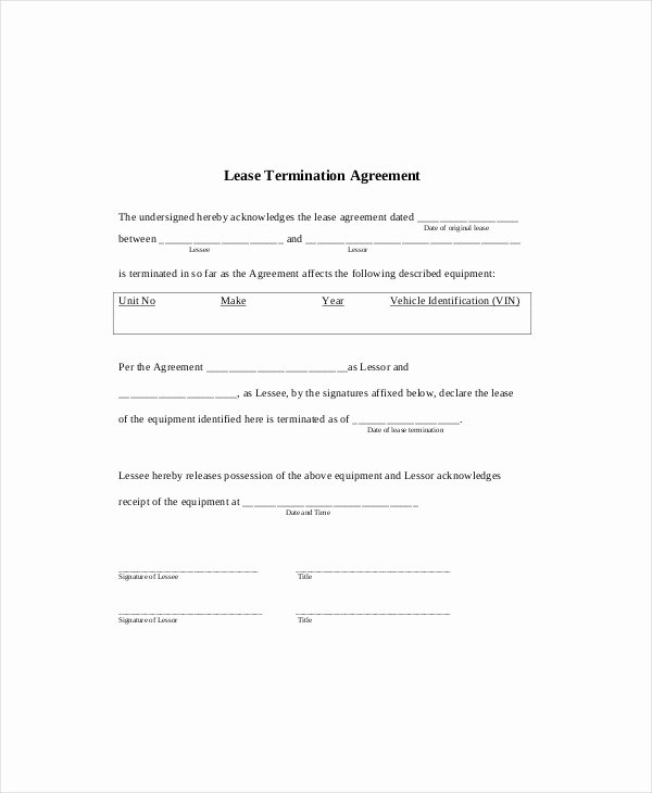 Lease Termination Template 5 Free Word Pdf Documents