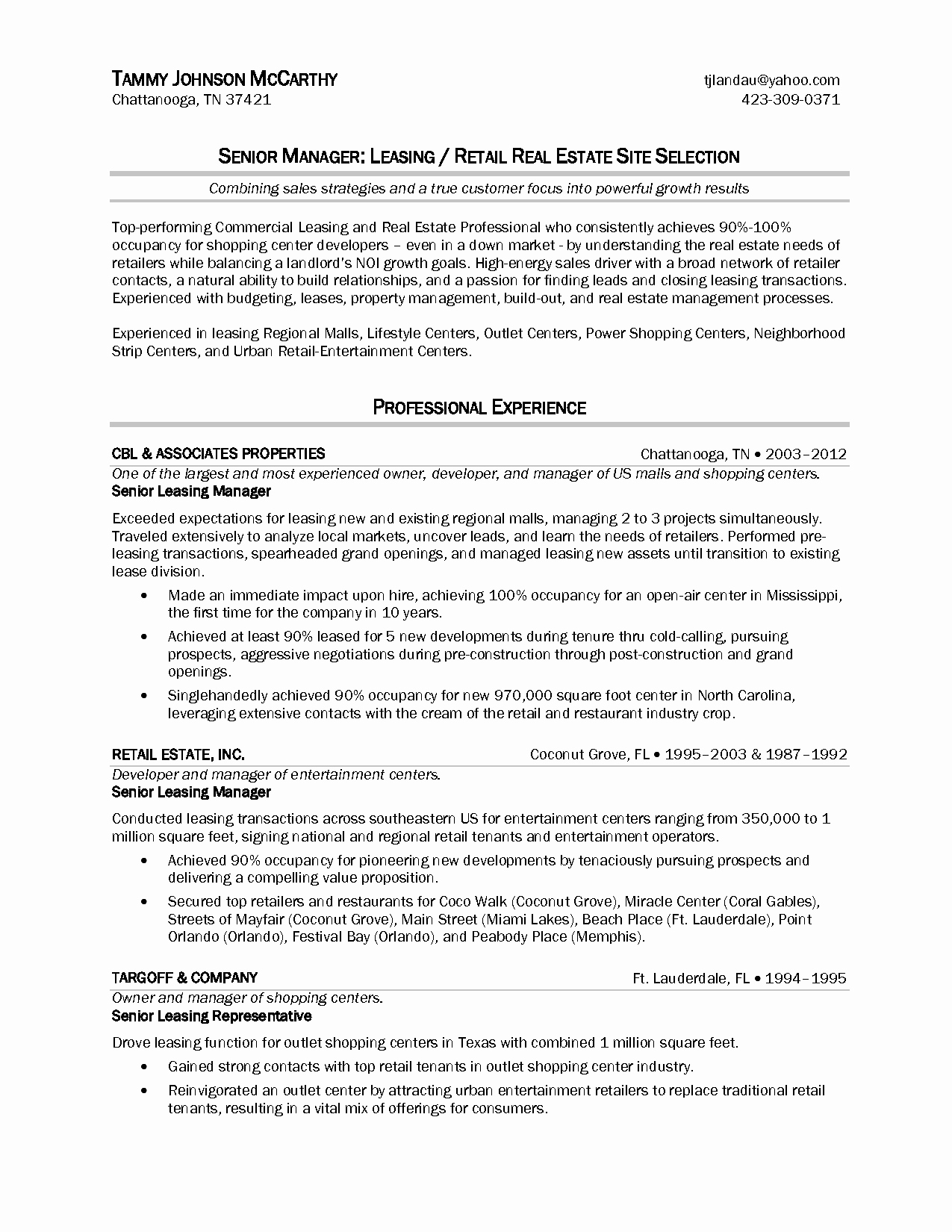 Leasing Consultant Resume Objective