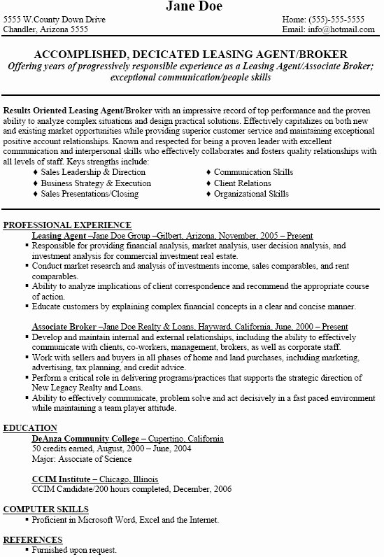 Leasing Manager Resume